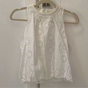 Zara White Embroidered Top- Size S; New with Tags